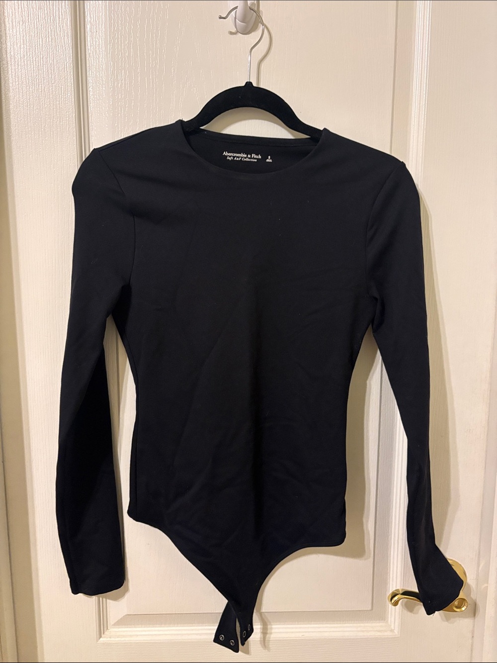 Abercrombie & Fitch Black Long-Sleeve Crew Bodysuit